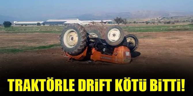 Traktörle drift kötü bitti!