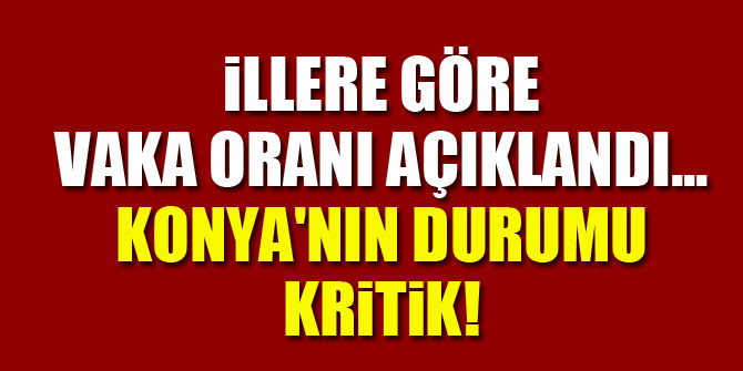 İllere göre vaka oranı açıklandı...Konya'nın durumu kritik!