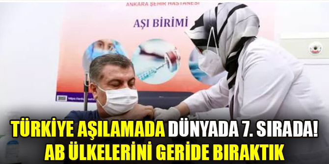 Türkiye aşılamada dünyada 7. sırada! AB ülkelerini geride bıraktık