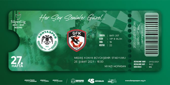 Konyaspor - Gaziantep FK maçının hatıra biletleri satışa çıktı