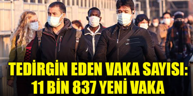 Tedirgin eden vaka sayısı: 11 bin 837 yeni vaka
