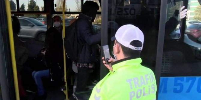 Fazla yolcu alan minibüs şoförüne ceza