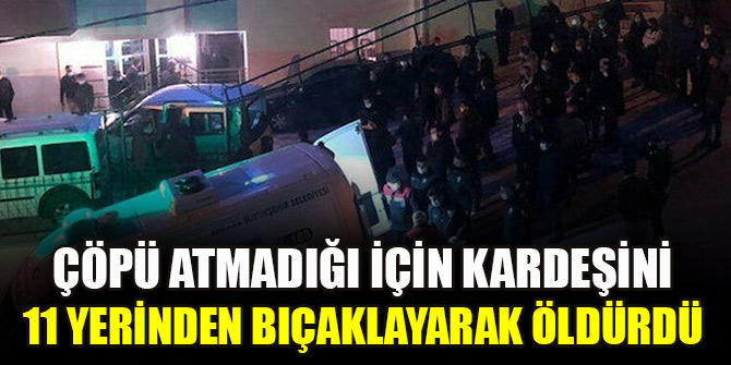 Çöpü atmadığı için tartıştığı kardeşini 11 yerinden bıçaklayarak öldürdü