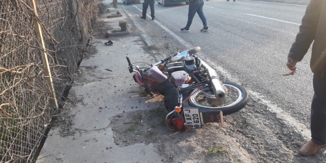 Sokak köpeğine çarpan motosikletli yaralandı; köpek öldü