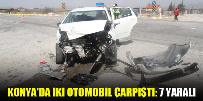 Konya'da iki otomobil çarpıştı: 7 yaralı