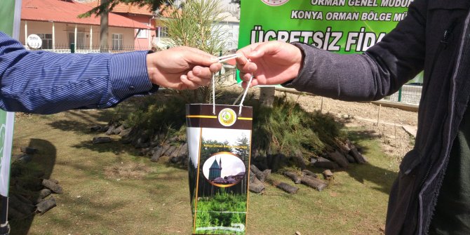 Bozkır'da fidan dağıtıldı
