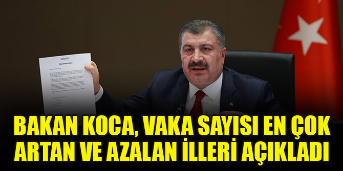 Bakan Koca, vaka sayısı en çok artan ve azalan illeri açıkladı