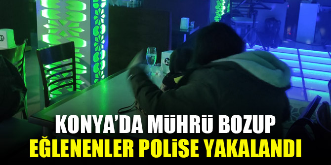 Konya’da mührü bozup eğlenenler polise yakalandı