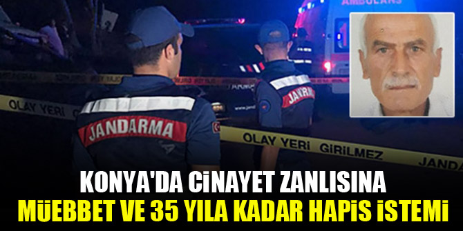 Konya'da cinayet zanlısına müebbet ve 35 yıla kadar hapis istemi