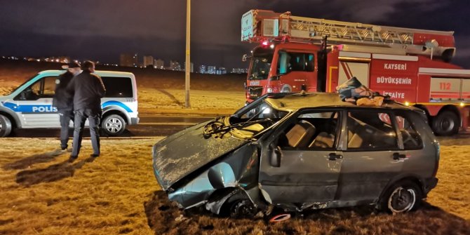 Takla atan otomobilden sağ çıktı