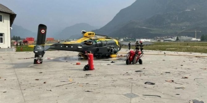 İtalya'da polis helikopteri kaza yaptı