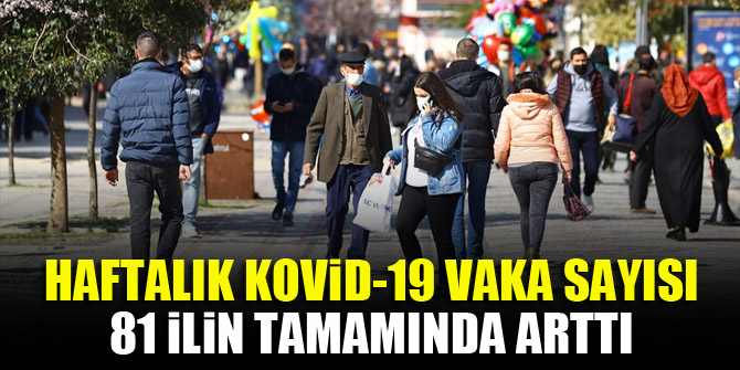 Haftalık Kovid-19 vaka sayısı 81 ilin tamamında arttı