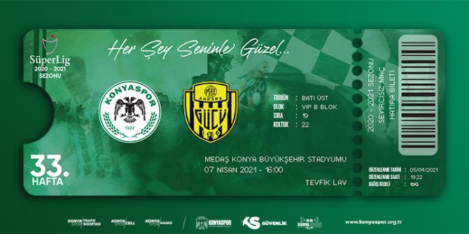 Konyaspor - Ankaragücü maçı hatıra biletleri satışta