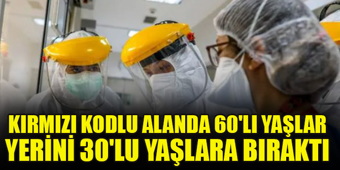 Kırmızı kodlu alanda 60'lı yaşlar yerini 30'lu yaşlara bıraktı