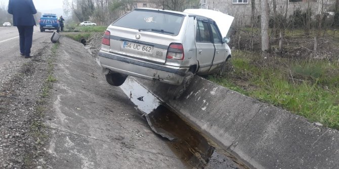 Kontrolden çıkan otomobil su kanalına girdi: 3 yaralı