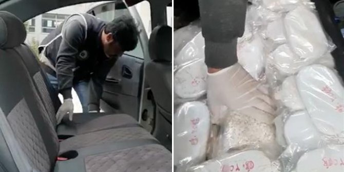 Otomobilde 52 kilo esrar, 70 bin uyuşturucu hap ele geçirildi