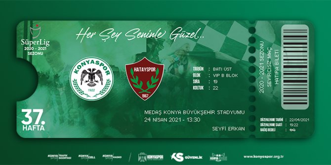 Konyaspor'da Hatayspor maçı biletleri satışta