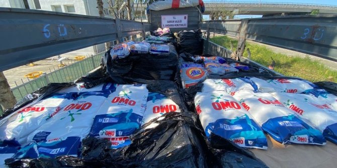 Samsun’da 11 ton faturasız taklit temizlik malzemesi ele geçirildi