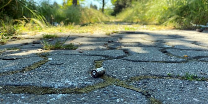 Yaşları küçük çocukların parkta silahla ateş ettiği anlar dehşete düşürdü