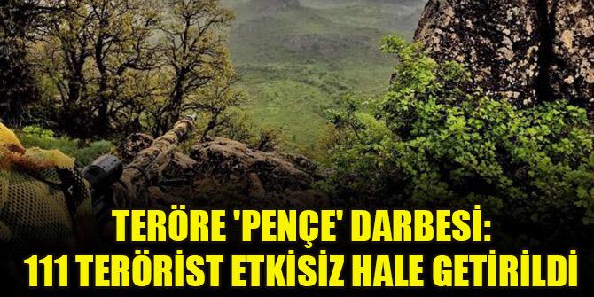 Teröre 'Pençe' darbesi: 111 terörist etkisiz hale getirildi