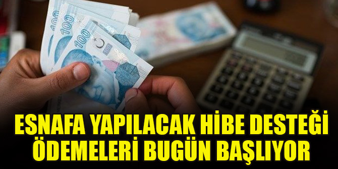 Esnafa yapılacak hibe desteği ödemeleri bugün başlıyor