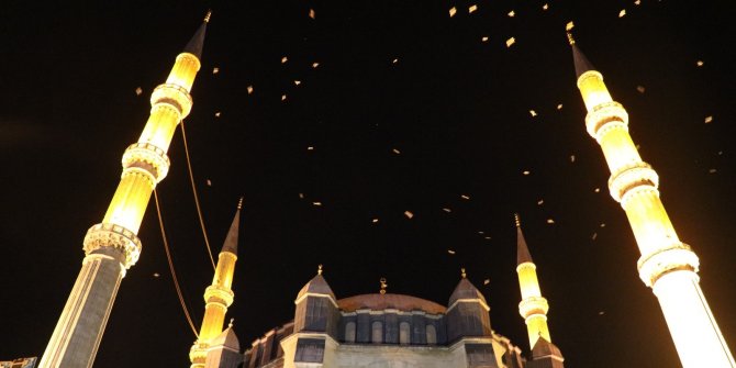 ’Selimiye Camii’ üzerinde martıların görsel şöleni