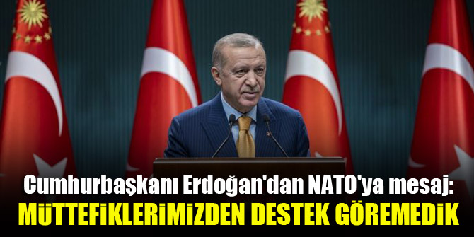 Cumhurbaşkanı Erdoğan'dan NATO'ya mesaj: Müttefiklerimizden destek göremedik