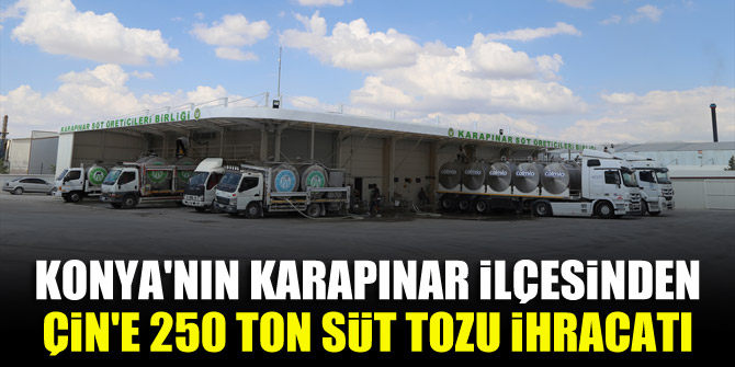 Konya'nın Karapınar ilçesinden Çin'e 250 ton süt tozu ihracatı