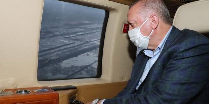 Cumhurbaşkanı Erdoğan, Rize-Artvin Havalimanı'nı havadan inceledi