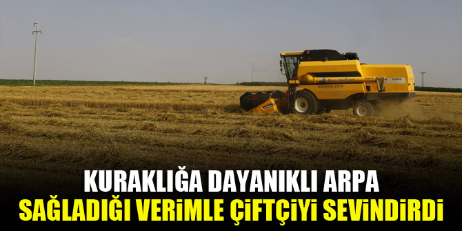 Kuraklığa dayanıklı arpa sağladığı verimle çiftçiyi sevindirdi