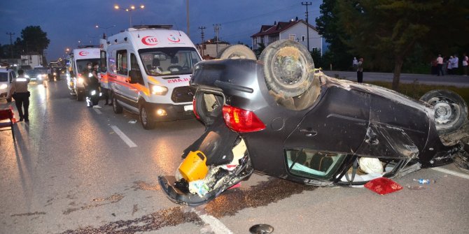 Otomobil takla attı: 3 yaralı