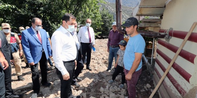 Vali Masatlı’dan selden zarar gören alanlarda inceleme