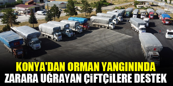 Konya'dan orman yangınında zarara uğrayan çiftçilere destek