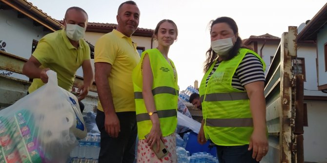 Yangın bölgesine gönüllülerden örnek kampanya