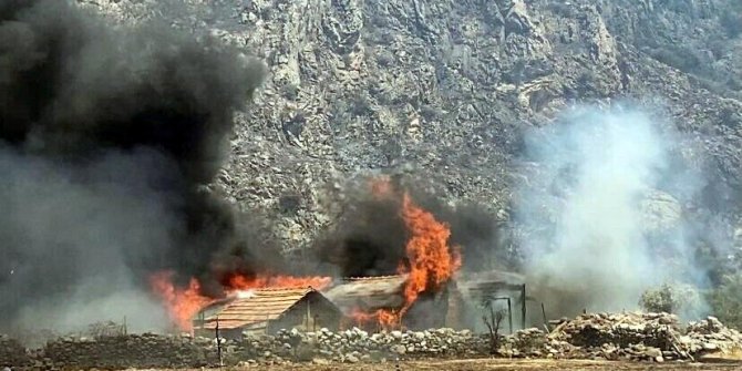 Milas yangınının ulaştığı mahallede 3 ev yandı; Çökertme'de alevler kontrol altında