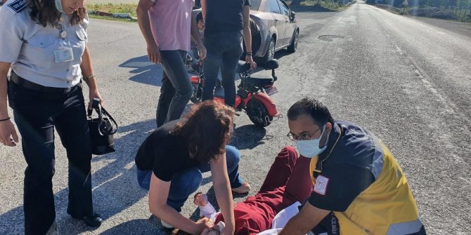 Motosiklet ile otomobil çarpıştı: 1 yaralı