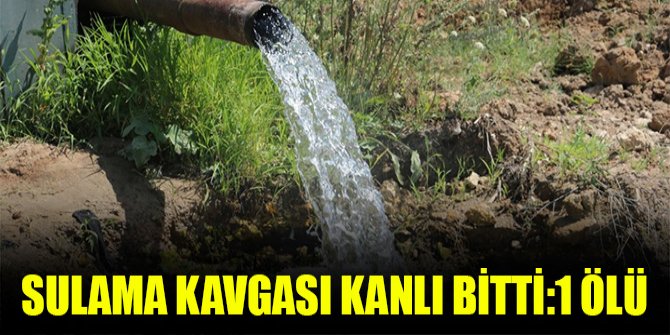 Sulama kavgası kanlı bitti: 1 ölü