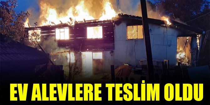 Ev alevlere teslim oldu