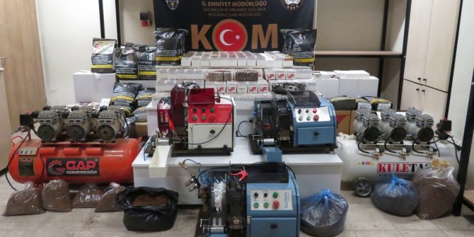 Evini kaçak sigara imalathanesine çeviren şahıs yakalandı