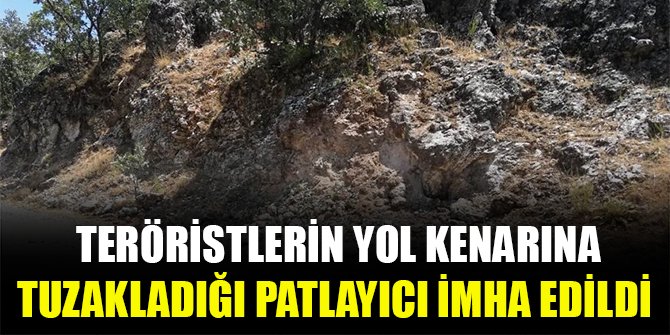 Teröristlerin yol kenarına tuzakladığı patlayıcı imha edildi