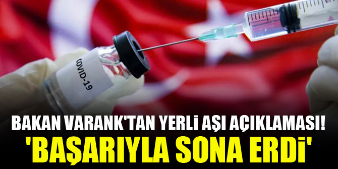 Bakan Varank'tan yerli aşı açıklaması! 'Başarıyla sona erdi'