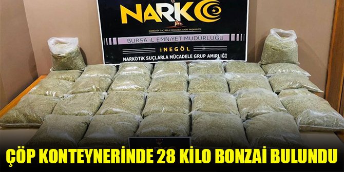 Çöp konteynerinde 28 kilo bonzai bulundu