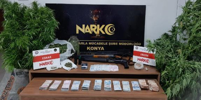 Konya’da zehir tacirlerine yönelik operasyonda 6 tutuklama