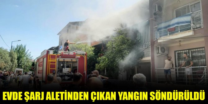 Evde şarj aletinden çıkan yangın söndürüldü