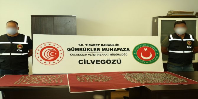 Cilvegözü Gümrük Kapısı'nda, TIR'da 2 bin 533 sikke ele geçirildi