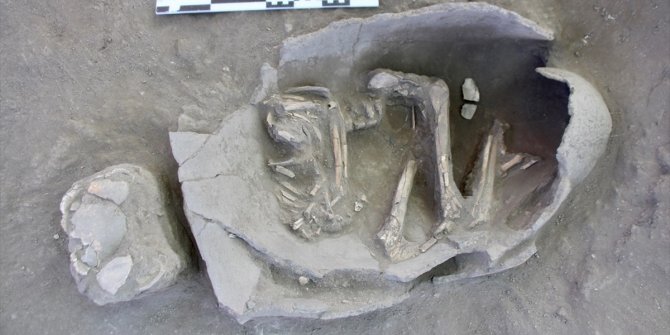 5 bin yıllık küp mezarlarda çocuk iskeletleri bulundu