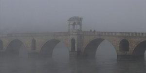 Edirne'de Meriç Nehri etrafında sis etkili oldu