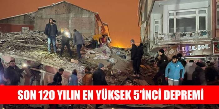 Son 120 yılın en yüksek 5'inci depremi