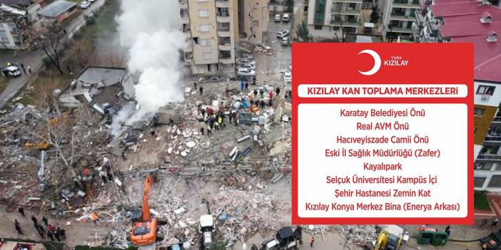 Konya'daki Kızılay Kan Toplama Merkezleri