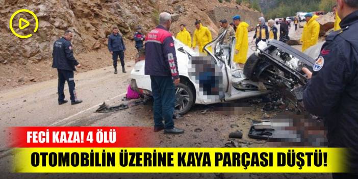 Otomobilin üzerine kaya parçası düştü! 4 öğretmen feci şekilde can verdi